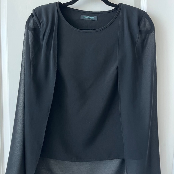 Marciano Elegant Black Chiffon Sleeve Blouse, Size 40 (US M) - Picture 1 of 8